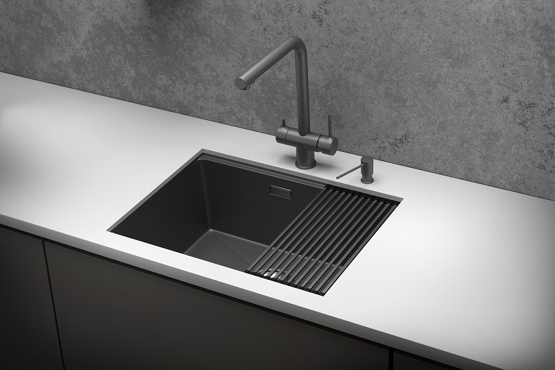 Мойка кухонная Granula Kitchen Space 6045U, графит матовый